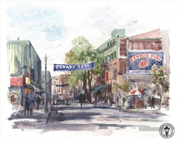 Paysage œuvres - Yawkey Way watercolor TK cityscape